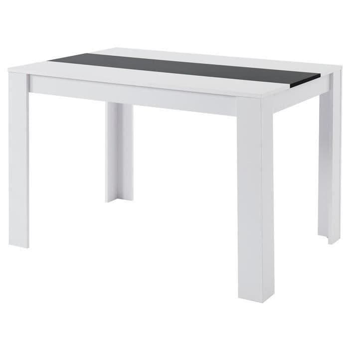 DAMIA Ruokapöytä 4-6 henkilölle nykyaikaista tyyliä valkoinen ja mattamusta - L 120 x L 80 cm