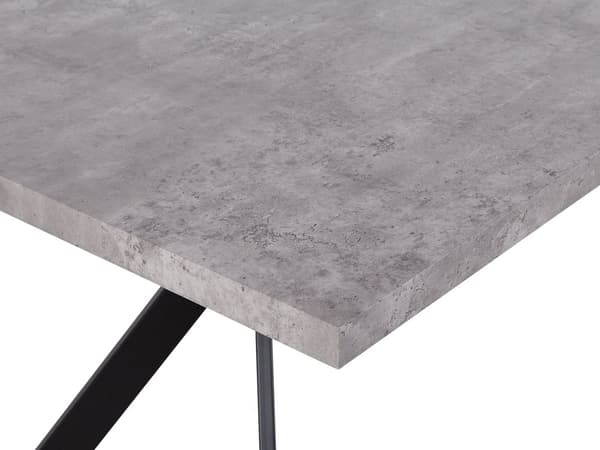 Grå Betoneffekt Spisebord 160 x 90 cm 6 Personers Metal Moderne Ben