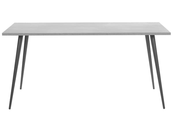 Ruokapöytä harmaa/musta betoniefekti 160 x 80 cm metallijalat 6 hengelle moderni tyyli