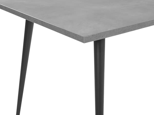 Ruokapöytä harmaa/musta betoniefekti 160 x 80 cm metallijalat 6 hengelle moderni tyyli