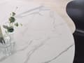 Miniatyrbild 4 av 7: Matbord Vit Marmor Effekt Topp Svarta Metallben Rund 120 cm Modern Glamour Stil