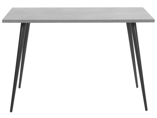 Betoneffekt sort spisebord 120 x 80 cm rektangulære bordplade metalben til 6 personer moderne stil