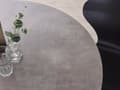 Miniatyrbillede 4 af 7: Betoneffekt Sort Spisebord 120 cm Rund Bordplade Metalben til 4 Personer Moderne Stil