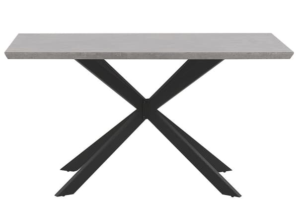 Ruokapöytä harmaa MDF-levy metalli 140 x 80 x 75 cm neljälle betonikuvio suorakulmainen industriaalinen tyyli