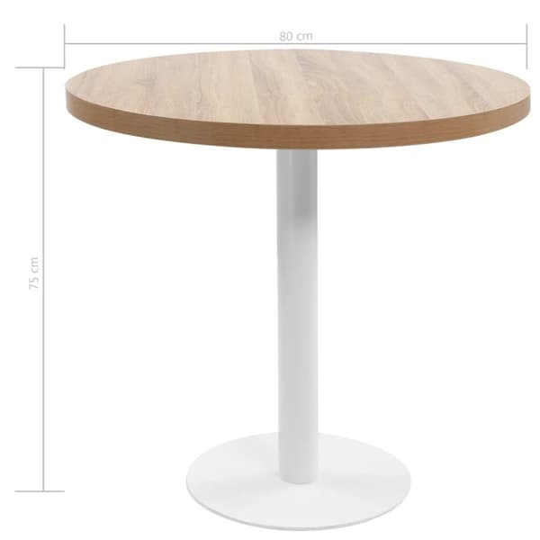 vidaXL Bistropöytä vaaleanruskea 80 cm MDF