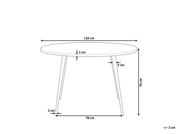Ruokapöytä harmaa/musta pyöreä ø 120 cm metalli betoniefekti moderni glamour tyyli