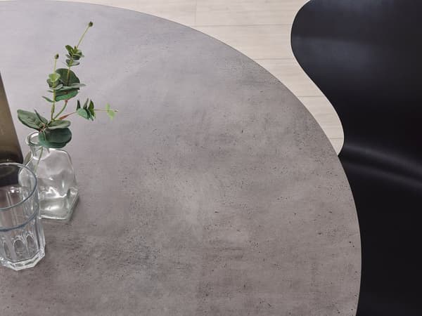 Ruokapöytä harmaa/musta pyöreä ø 120 cm metalli betoniefekti moderni glamour tyyli