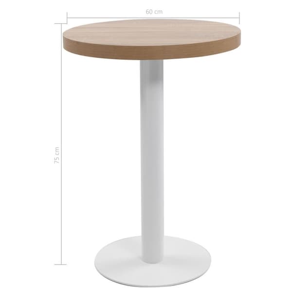 vidaXL bistrobord 60 cm MDF lysebrun