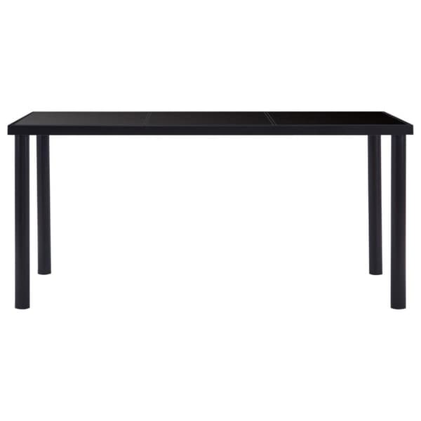 vidaXL Matbord svart 160x80x75 cm härdat glas