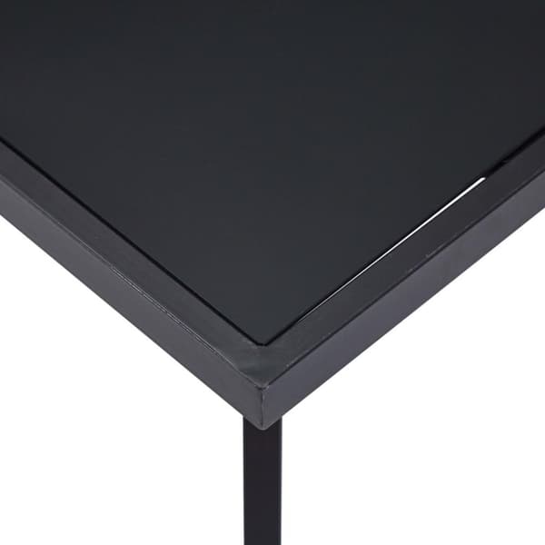 vidaXL Spisebord svart 160x80x75 cm herdet glass