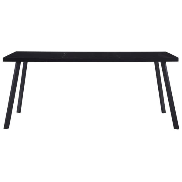 vidaXL Spisebord svart 160x80x75 cm herdet glass