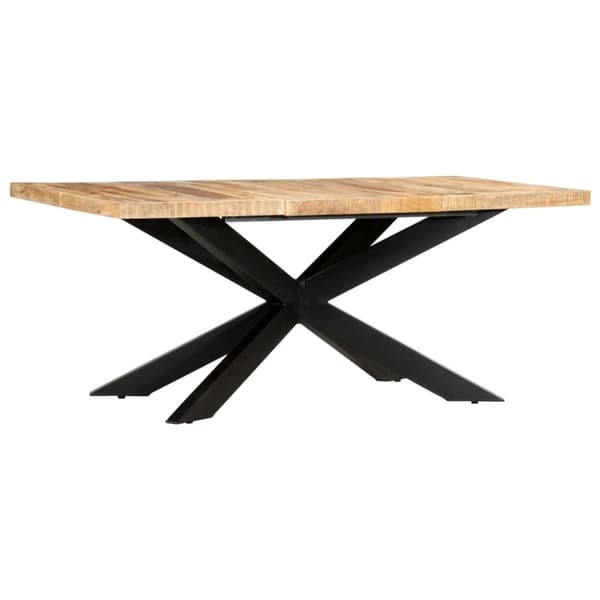 vidaXL spisebord 180 x 90 x 76 cm massivt ru mangotræ
