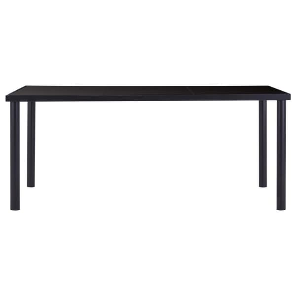 vidaXL Spisebord svart 180x90x75 cm herdet glass