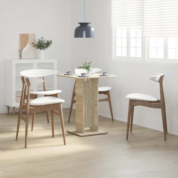 vidaXL Cafébord sonoma-ek 60x60x75 cm konstruerat trä