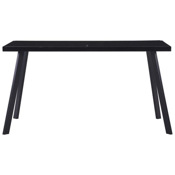 vidaXL spisebord 140x70x75 cm hærdet glas sort