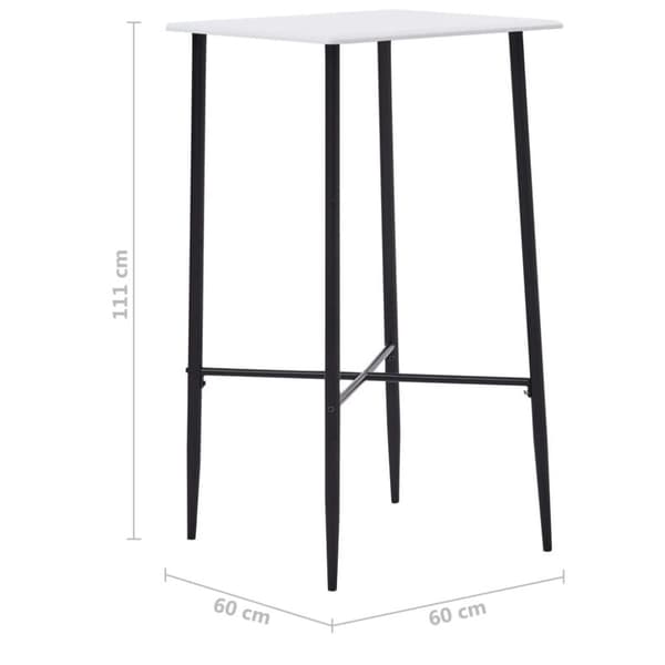 vidaXL Baaripöytä valkoinen 60x60x111 cm MDF