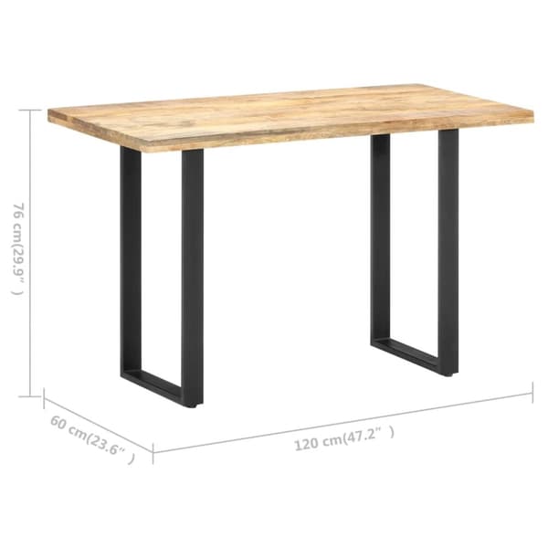 vidaXL Matbord 120x60x76 cm massivt mangoträ