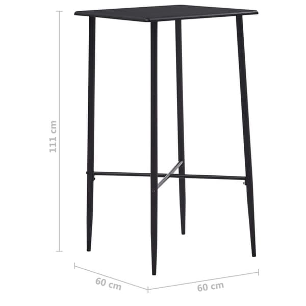 vidaXL Barbord svart 60x60x111 cm MDF
