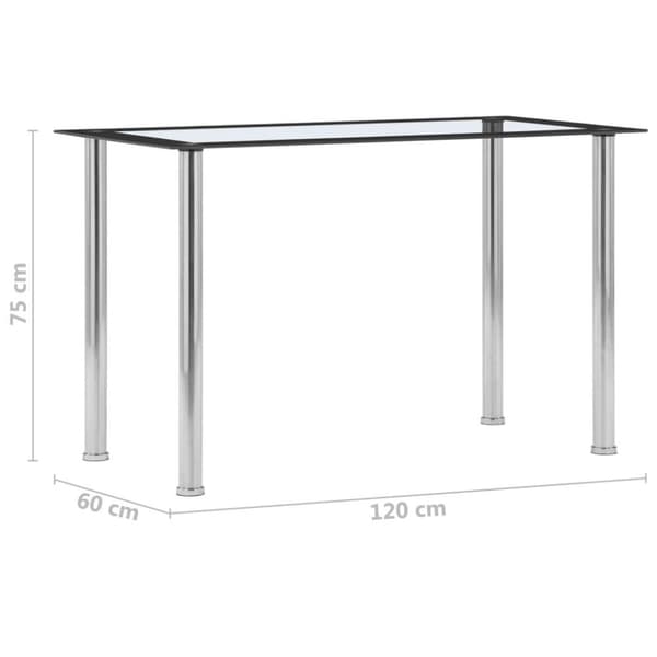 vidaXL Matbord svart och transparent 120x60x75 cm härdat glas