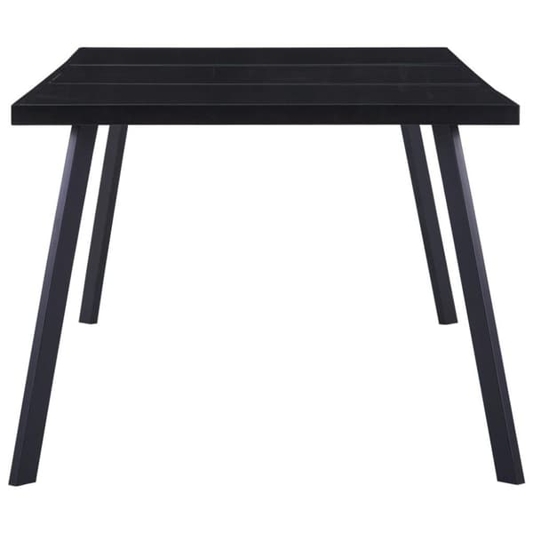 vidaXL Spisebord svart 200x100x75 cm herdet glass