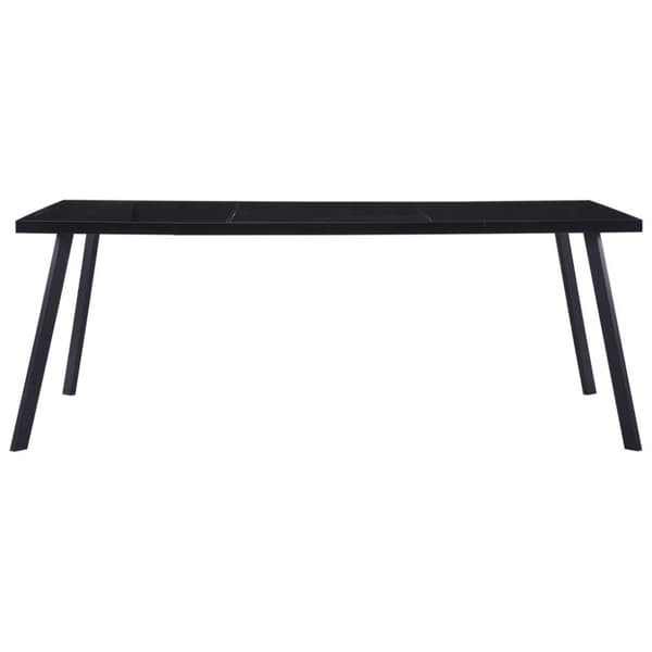 vidaXL Spisebord svart 200x100x75 cm herdet glass