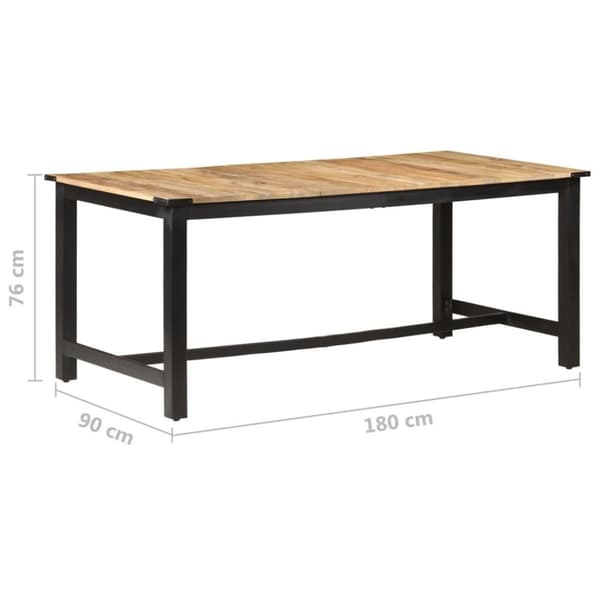 vidaXL Matbord 180x90x76 cm massivt grovt mangoträ