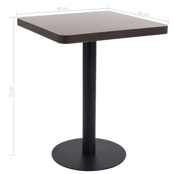 vidaXL bistrobord 60x60 cm MDF mørkebrun