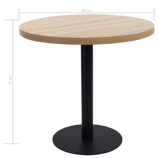 vidaXL Bistrobord ljusbrun 80 cm MDF
