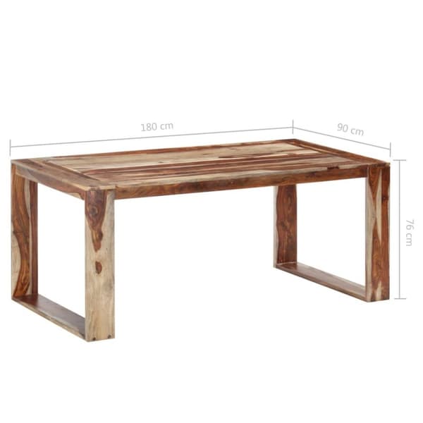 vidaXL spisebord 180x90x76 cm massivt sheeshamtræ