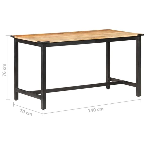 vidaXL Spisebord 140x70x76 cm grov heltre mango