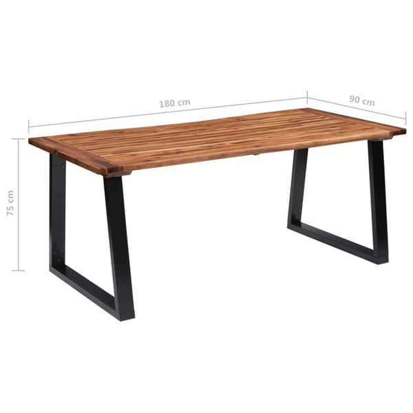 vidaXL spisebord 180x90 cm massivt akacietræ