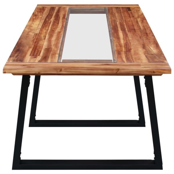 vidaXL Spisebord 180x90x75 cm heltre akasie og glass