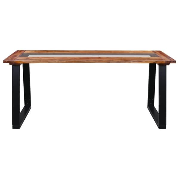 vidaXL Spisebord 180x90x75 cm heltre akasie og glass