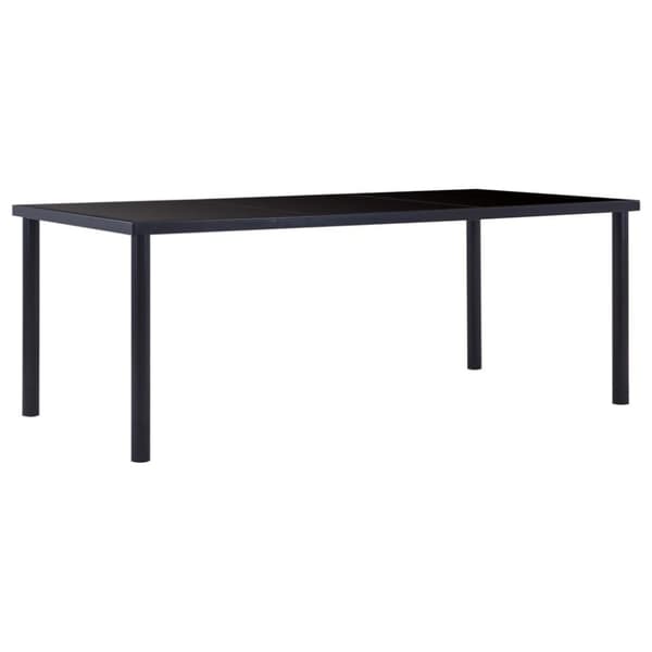 vidaXL spisebord 200 x 100 x 75 cm hærdet glas sort