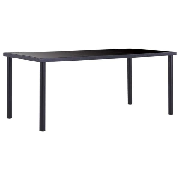 vidaXL spisebord 180 x 90 x 75 cm hærdet glas sort