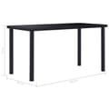 Miniatyrbilde 5 av 5: vidaXL Spisebord svart 140x70x75 cm herdet glass