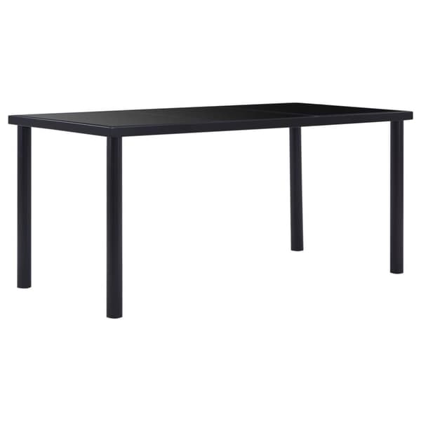 vidaXL spisebord 160 x 80 x 75 cm hærdet glas sort