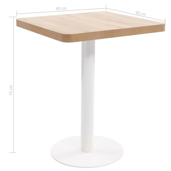 vidaXL Bistrobord lysebrun 60x60 cm MDF