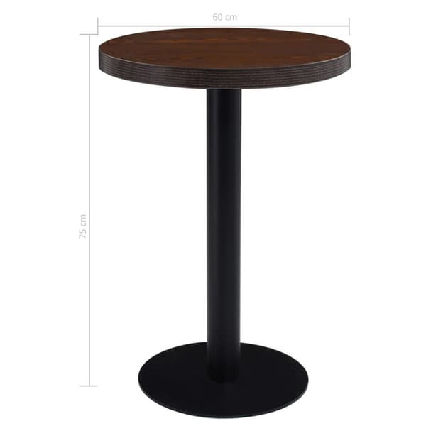 vidaXL bistrobord 60 cm MDF mørkebrun