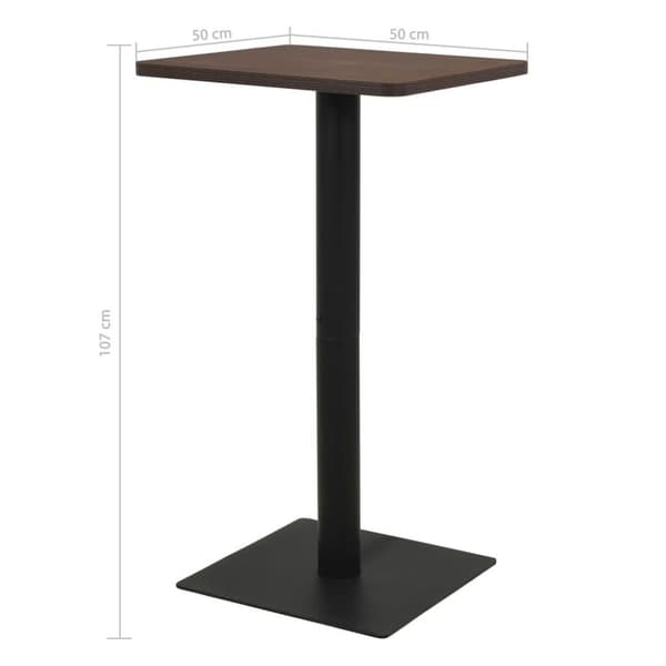 vidaXL bistrobord 50x50x107 cm mørkt asketræsfarvet