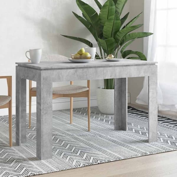 vidaXL spisebord 120x60x76 cm konstrueret træ betongrå