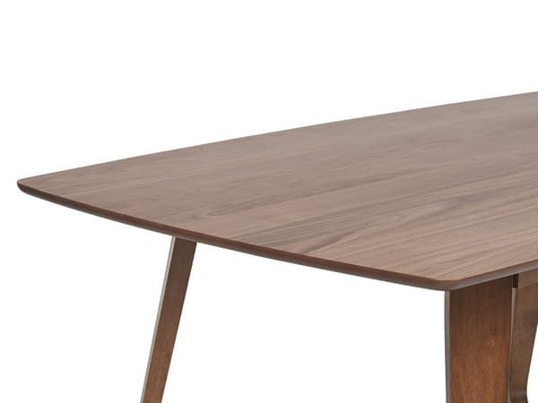 Ruokapöytä tumma pähkinä puu 180 x 90 cm MDF-levy kumipuu runko perinteinen tyyli