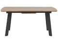 Miniatyrbild 7 av 11: Utdragbart Matbord Mörk Träskiva och Svarta Metallben 160/200 cm Modern Design