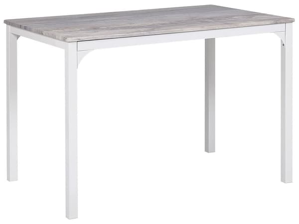 Matgrupp Grå Topp Vita Stålben Rektangulärt Bord 110 x 70 cm 4 Stolar Modern