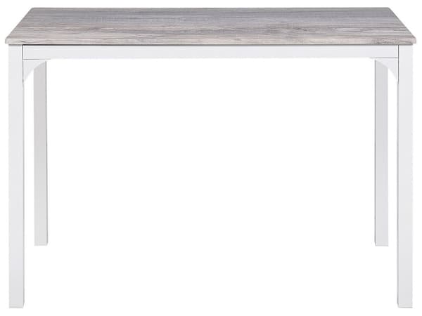Matgrupp Grå Topp Vita Stålben Rektangulärt Bord 110 x 70 cm 4 Stolar Modern