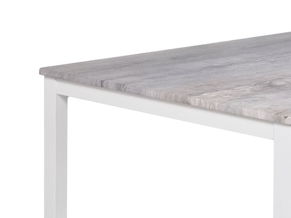 Matgrupp Grå Topp Vita Stålben Rektangulärt Bord 110 x 70 cm 4 Stolar Modern
