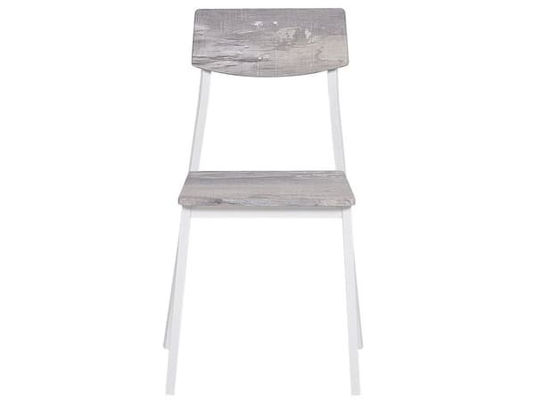 Matgrupp Grå Topp Vita Stålben Rektangulärt Bord 110 x 70 cm 4 Stolar Modern