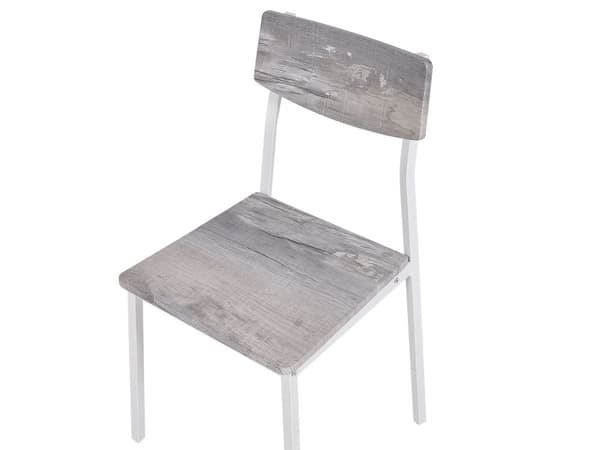 Matgrupp Grå Topp Vita Stålben Rektangulärt Bord 110 x 70 cm 4 Stolar Modern