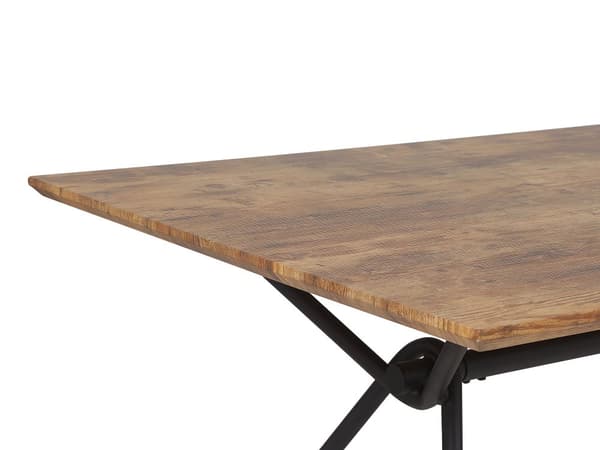 Matbord Mörk Träskiva Svarta Metallben 160 x 90 cm 6-sits Rektangulär Industriell