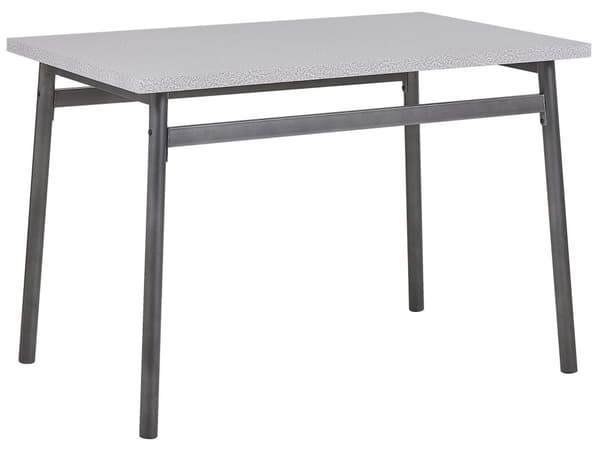 Matgrupp Grå Topp Svarta Stålben Rektangulärt Bord 110 x 70 cm 4 Stolar Modern